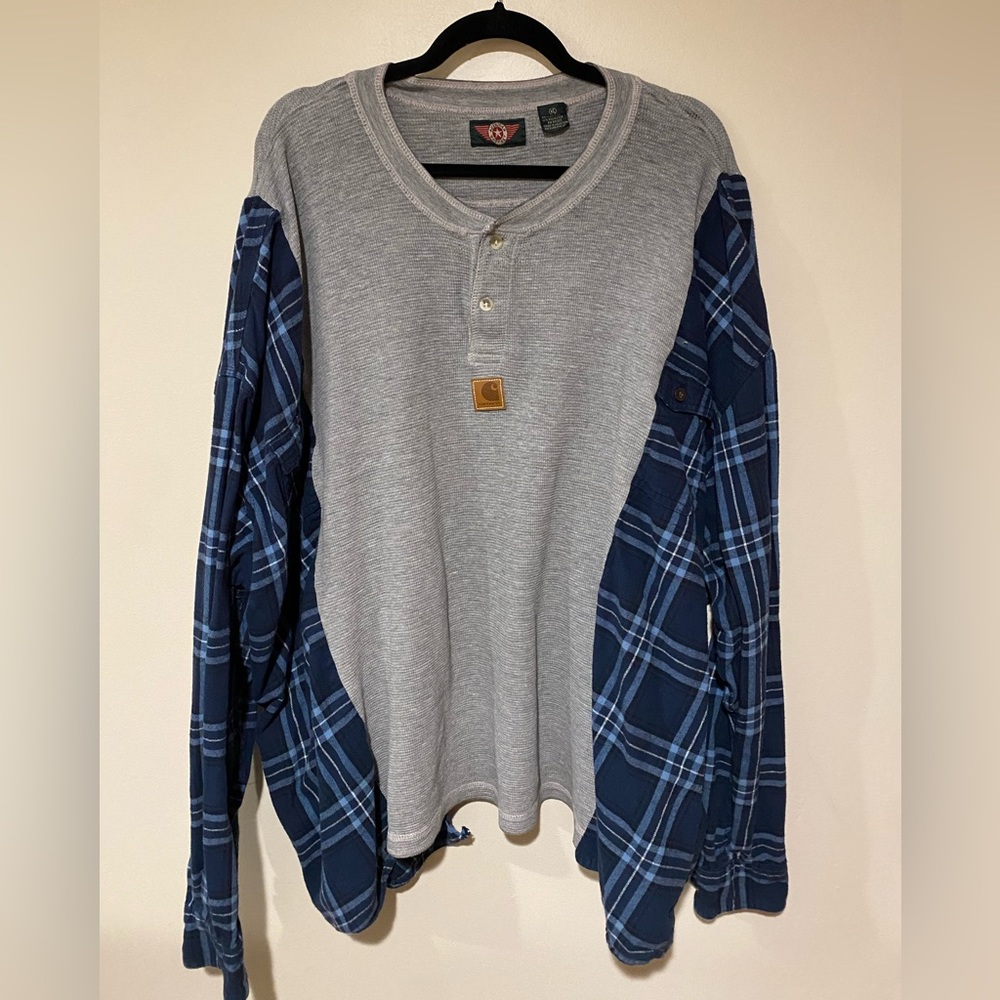Reworked Carhartt and Flannel Oversized Top